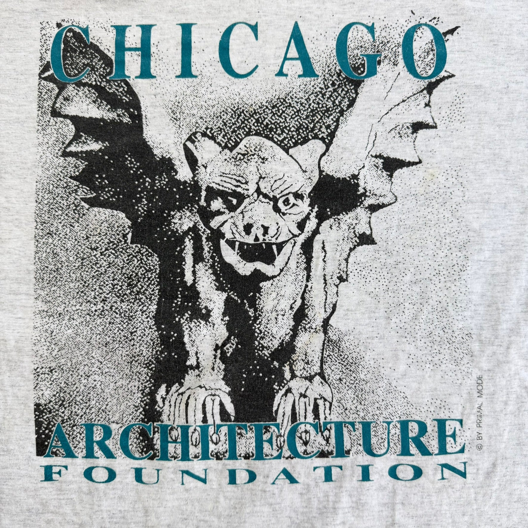 J- Vintage Chicago Architecture Foundation Graphic Made In USA Single Stitch Tee - 2XL