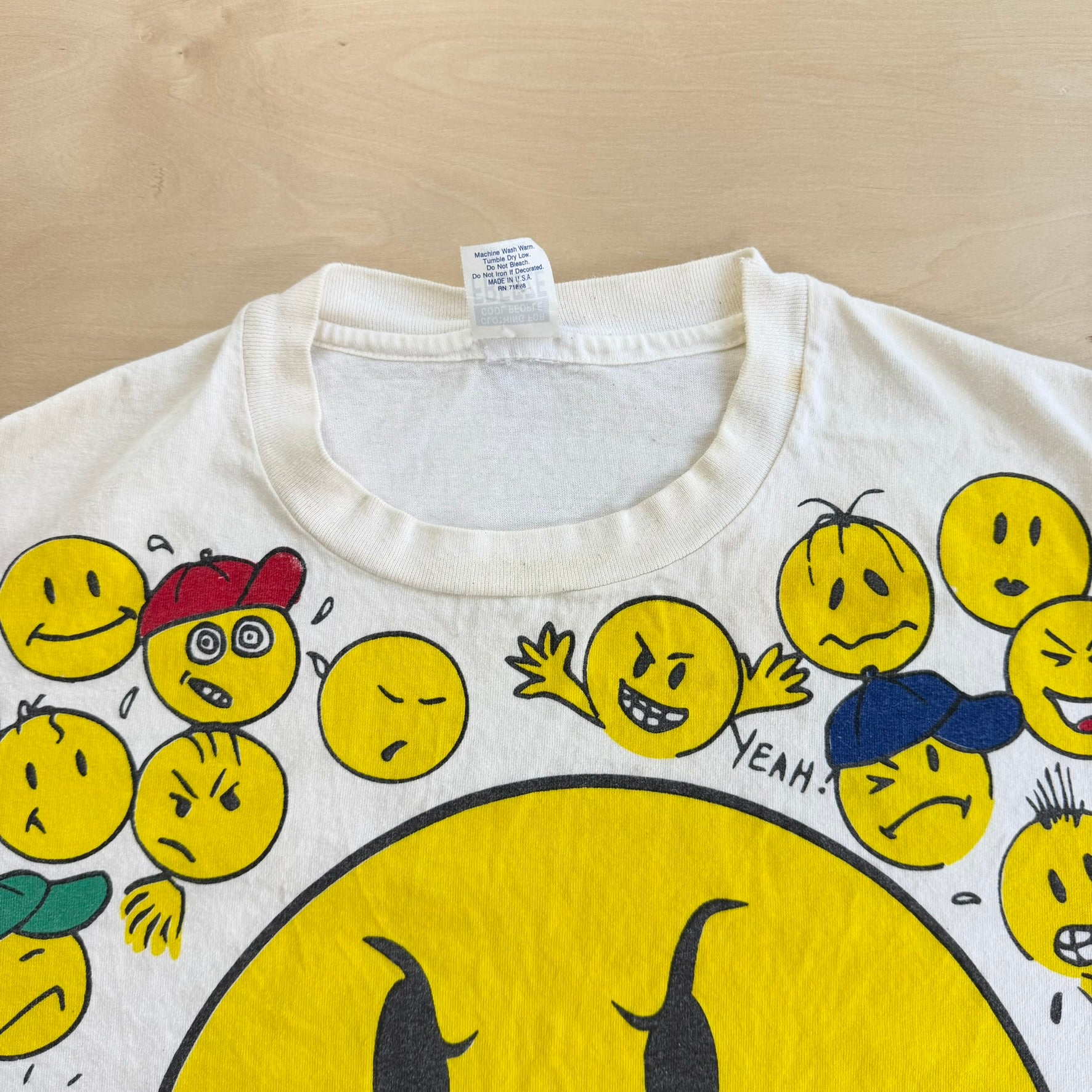 J- Vintage Freeze Wicked Smiley Faces Graphic Made In USA Single Stitch Tee - L