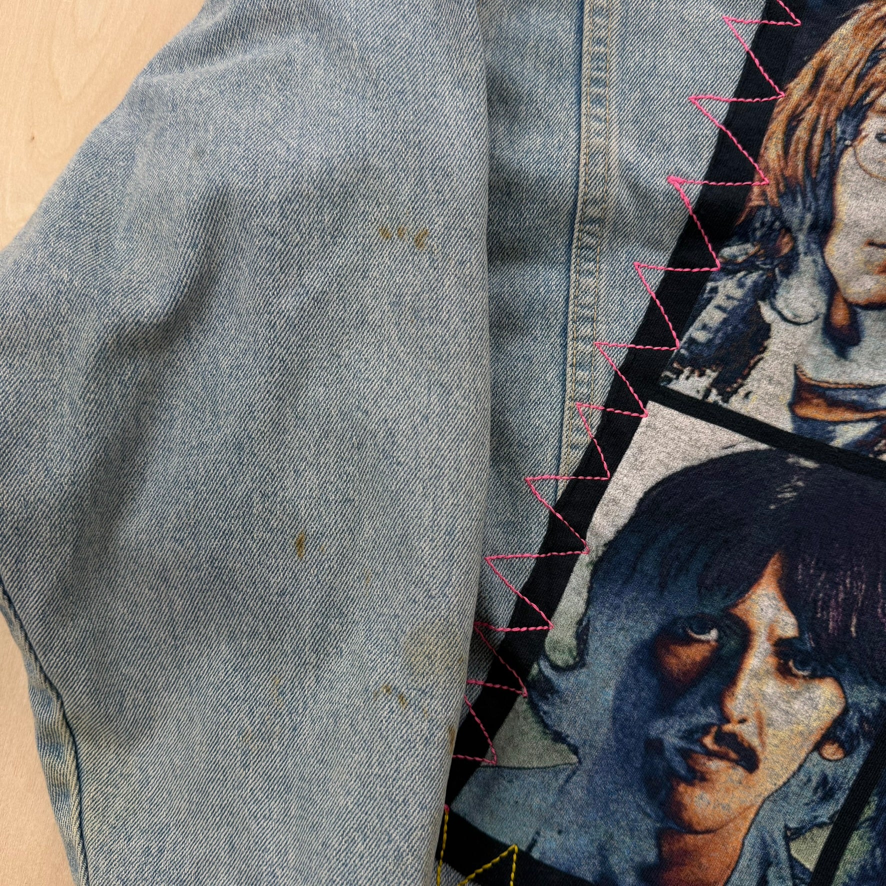 J- HOM The Beatles Portrait Reworked Denim Jacket - S