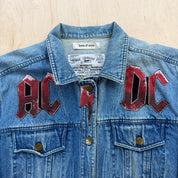 J- HOM AC/DC Hells Bell Reworked Denim Jacket - M