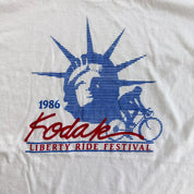 J- Vintage '86 New York Kodak Liberty Ride Festival Graphic Made In USA Single Stitch Tee - XL (fits M)