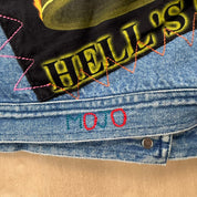 J- HOM AC/DC Hells Bell Reworked Denim Jacket - M