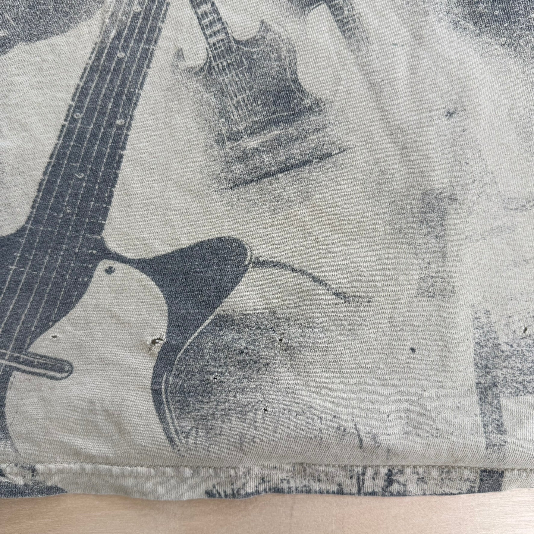J- Vintage Guitars & Drum Sets All Over Print Graphic Tee - XL