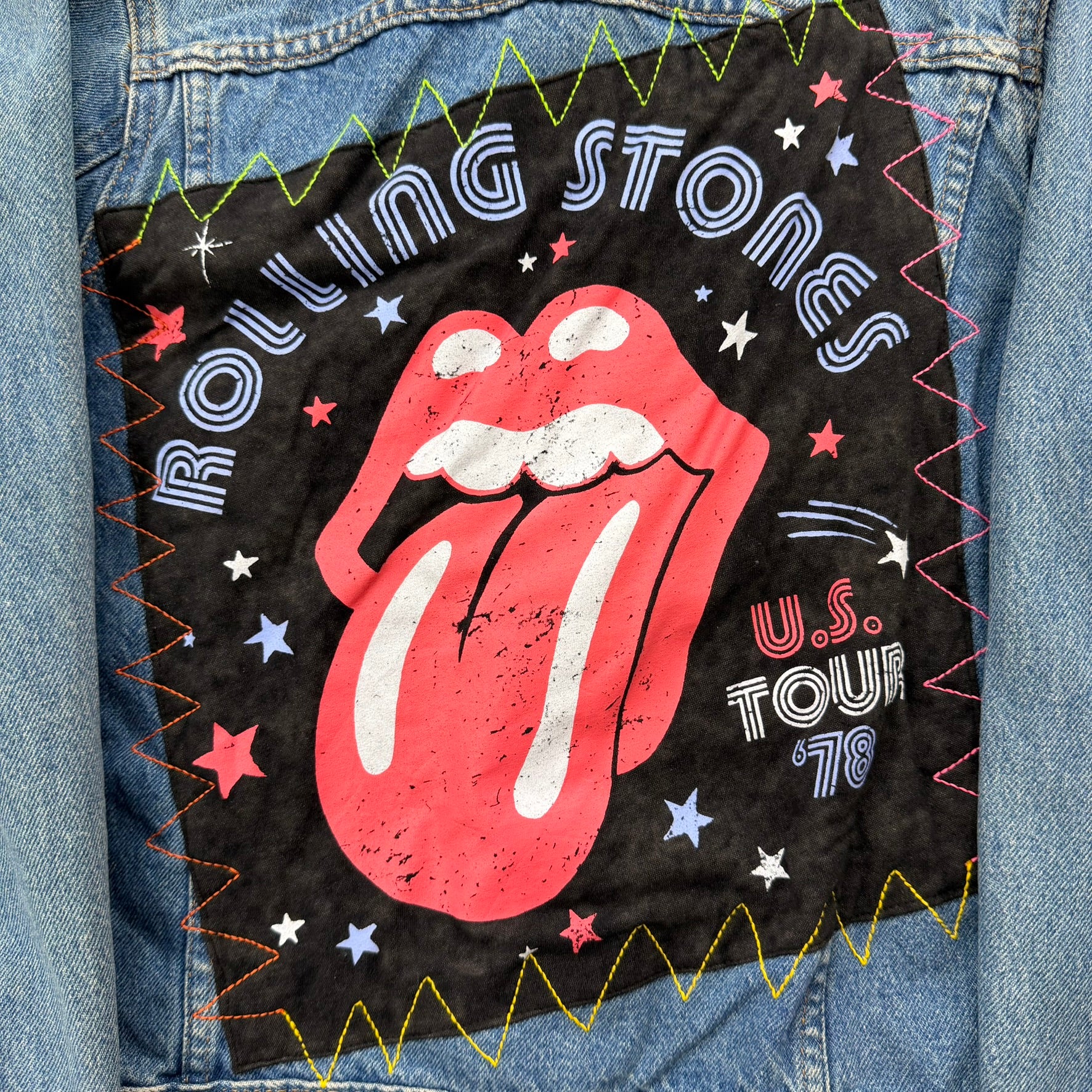 J- HOM Rolling Stones US Tour Reworked Denim Jacket - Youth XL