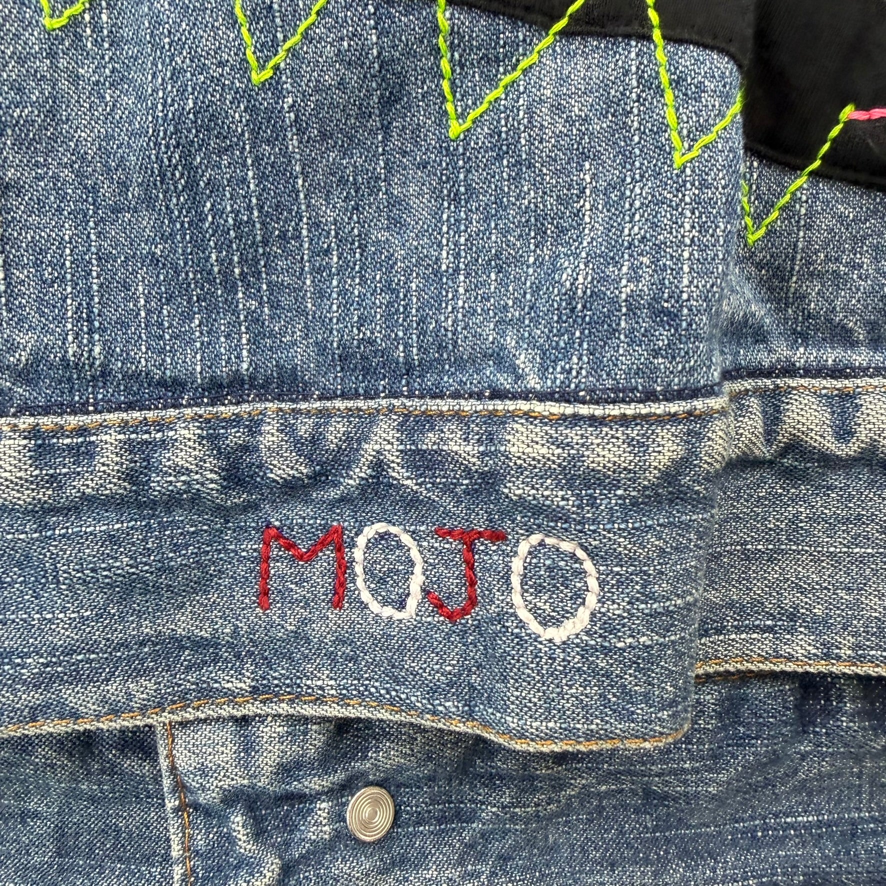 J- HOM Pink Floyd Dark Side Of The Moon Reworked Denim Jacket - L