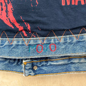 J- HOM Bob Marley Lion Graphic Reworked Denim Jacket - 2XL