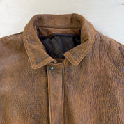 Vintage Brando Brown Zip Up Bomber Leather Jacket - L