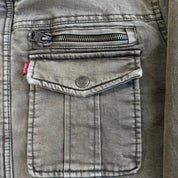 Levi's Olive Green Washed Cotton Quilt Lined Zip Up Field Jacket - M