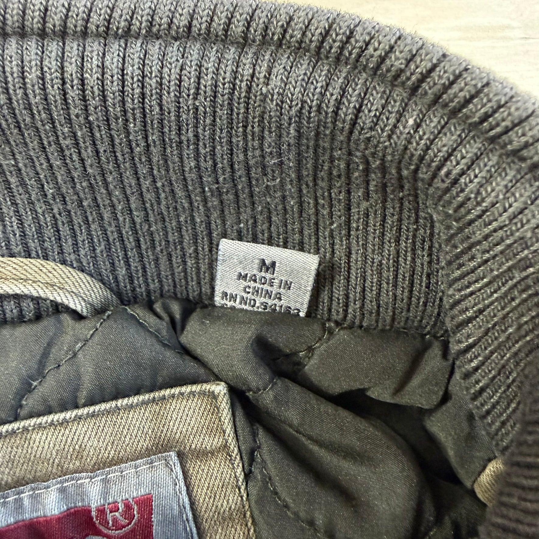 Levi's Olive Green Washed Cotton Quilt Lined Zip Up Field Jacket - M