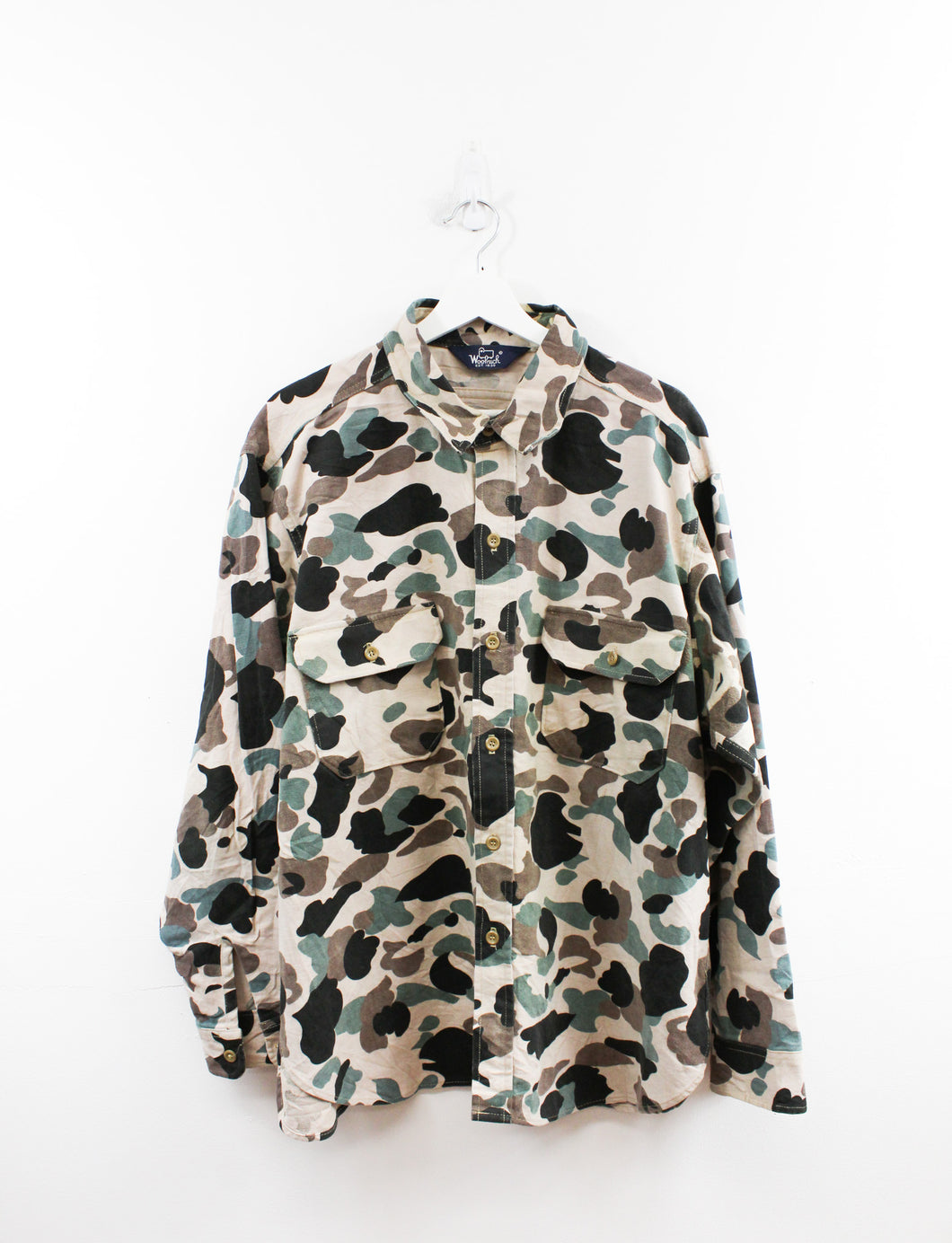 Vintage Woolrich Military Camouflage Button Up