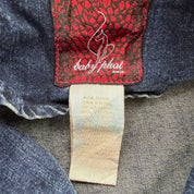 J- Vintage Baby Phat Wmn's Fur Hooded Denim Jacket - L