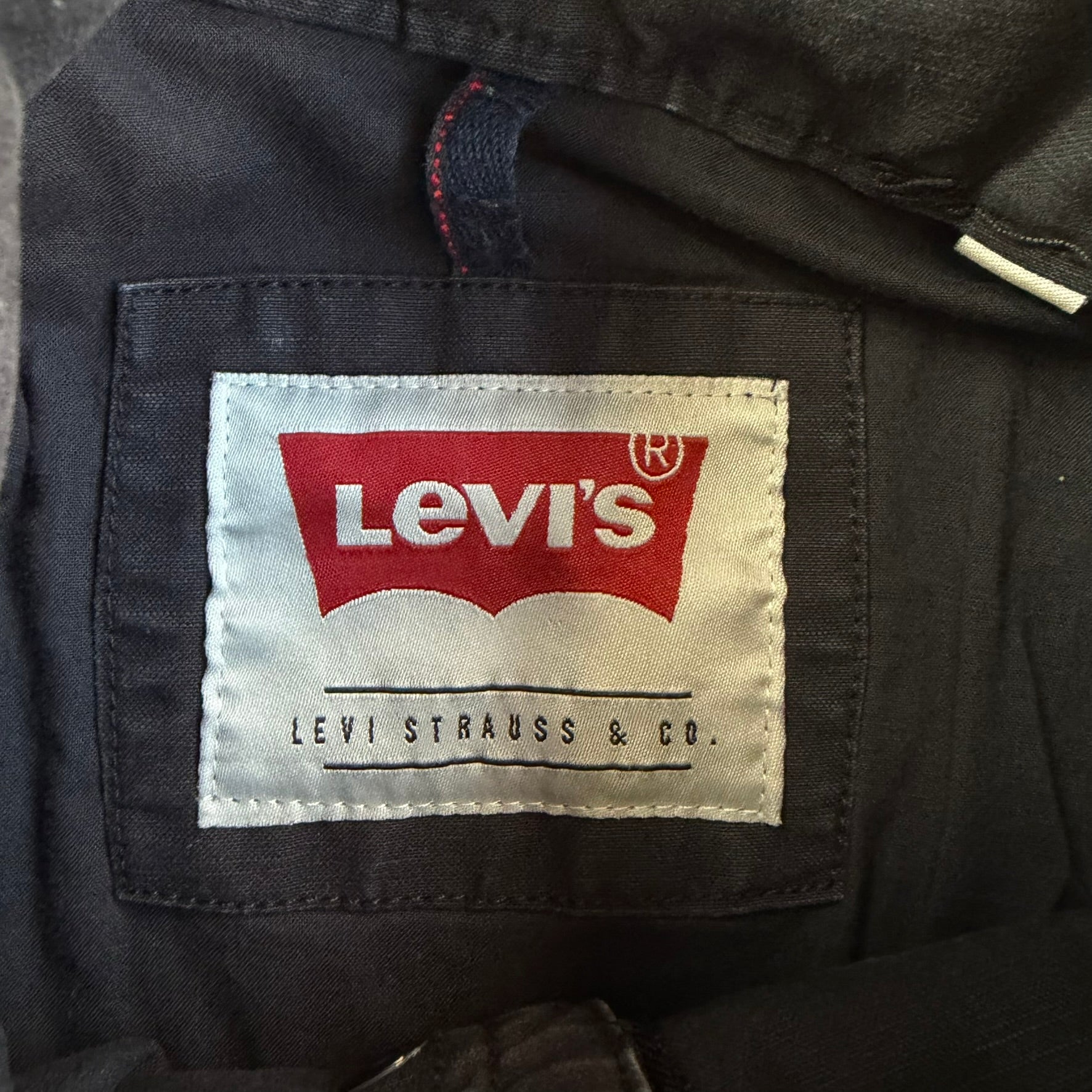 Levi's Black Washed Cotton Zip Up Field Jacket - L