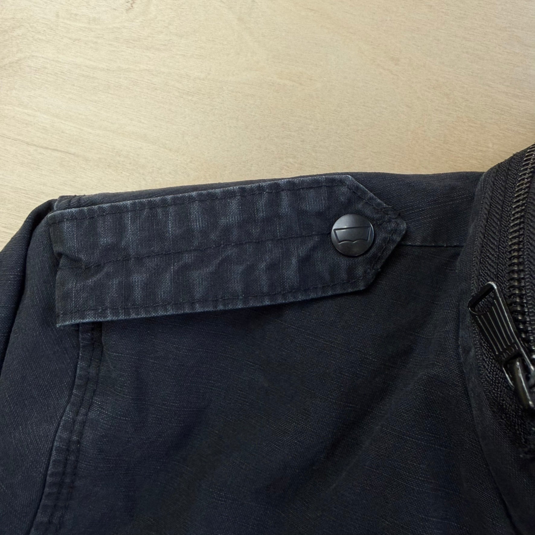 Levi's Black Washed Cotton Zip Up Field Jacket - L