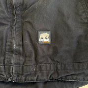 Berne Plaid Flannel Lined Zip Up Canvas Work Jacket - L