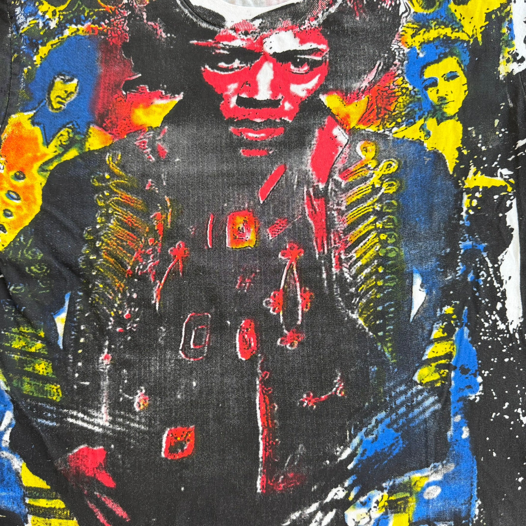 J- Vintage Jimi Hendrix All Over Print Graphic Single Stitch Tee - XL