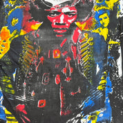 J- Vintage Jimi Hendrix All Over Print Graphic Single Stitch Tee - XL