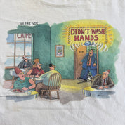 J- Vintage '91 Farworks Didn't Wash Hands Cartoon Graphic Made In USA Single Stitch Tee - XL