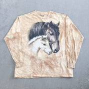 F- Vintage 2004 The Mountain Horses Animal Print Long Sleeve Tee