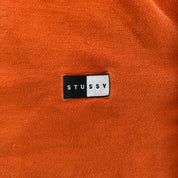 J- Vintage Stussy Embroidered Logo Orange Crewneck - L