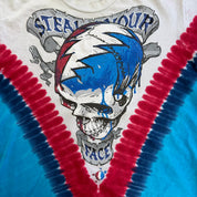 J- Vintage '03 The Grateful Dead Steal Your Face Tie Dye Graphic Single Stitch Tee - XL