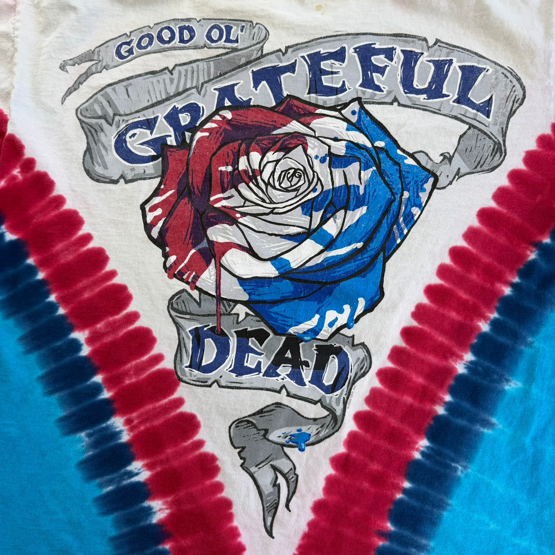 J- Vintage '03 The Grateful Dead Steal Your Face Tie Dye Graphic Single Stitch Tee - XL