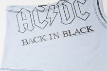 Load image into Gallery viewer, Haus Of Mojo Vintage Reworked AC/DC Back In Black One Shoulder Cropped Top
