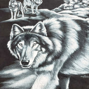 F- Vintage '94 Wolves & Moon All Over Print Single Stitch Hanes Beefy Tee