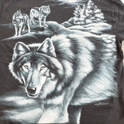 F- Vintage '94 Wolves & Moon All Over Print Single Stitch Hanes Beefy Tee