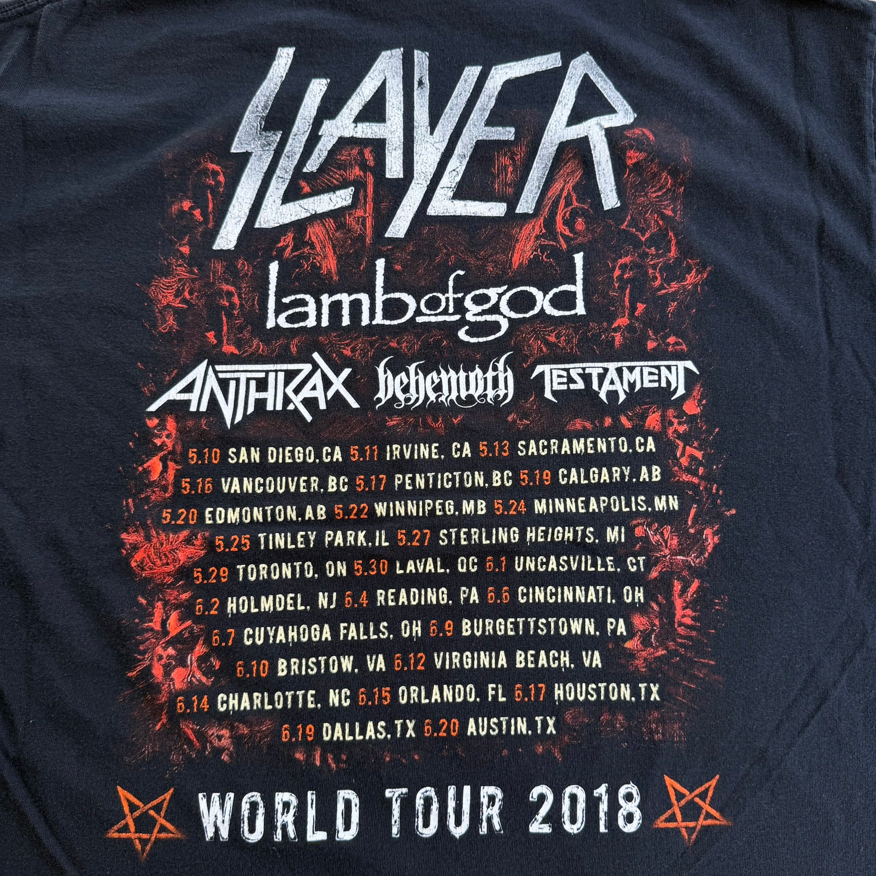 J- '18 Slayer Farewell Final World Tour Graphic Tee - XL