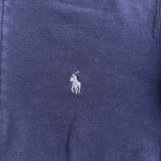 Polo RL Navy Embroidered Logo Quarter Zip Crewneck - M