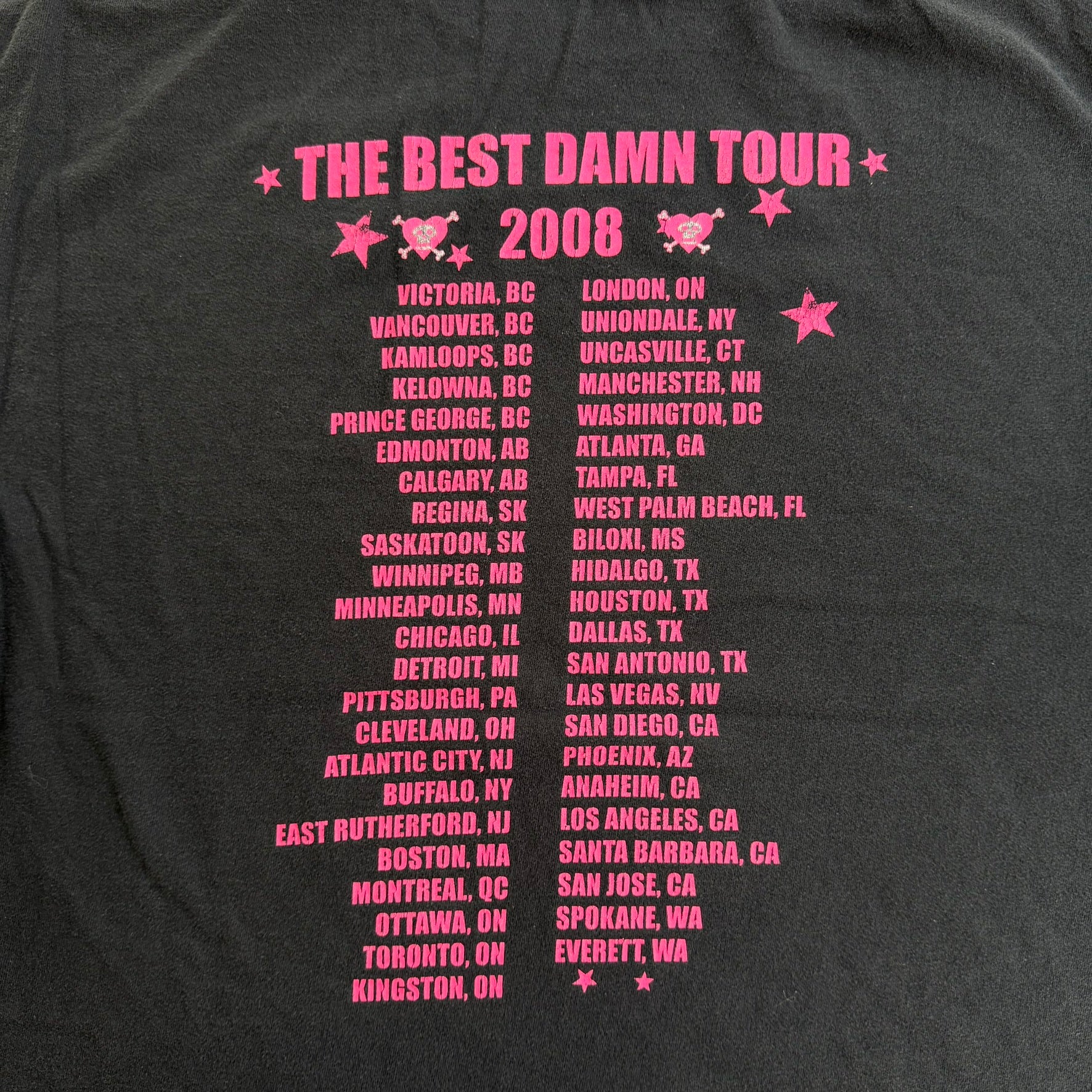 J- Vintage '08 Avril Lavigne The Best Damn Tour Graphic Tee - L