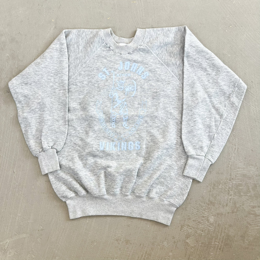 F- Vintage St Johns 90's Community College Vikings Crewneck