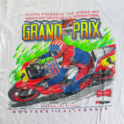 J- Vintage '91 Laguna Raceway Grand Prix Yamaha Motorcycle International Graphic Single Stitch Tee - L