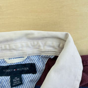 J- Vintage Tommy Hilfiger Embroidered Logo Long Sleeve Rugby Shirt - XL