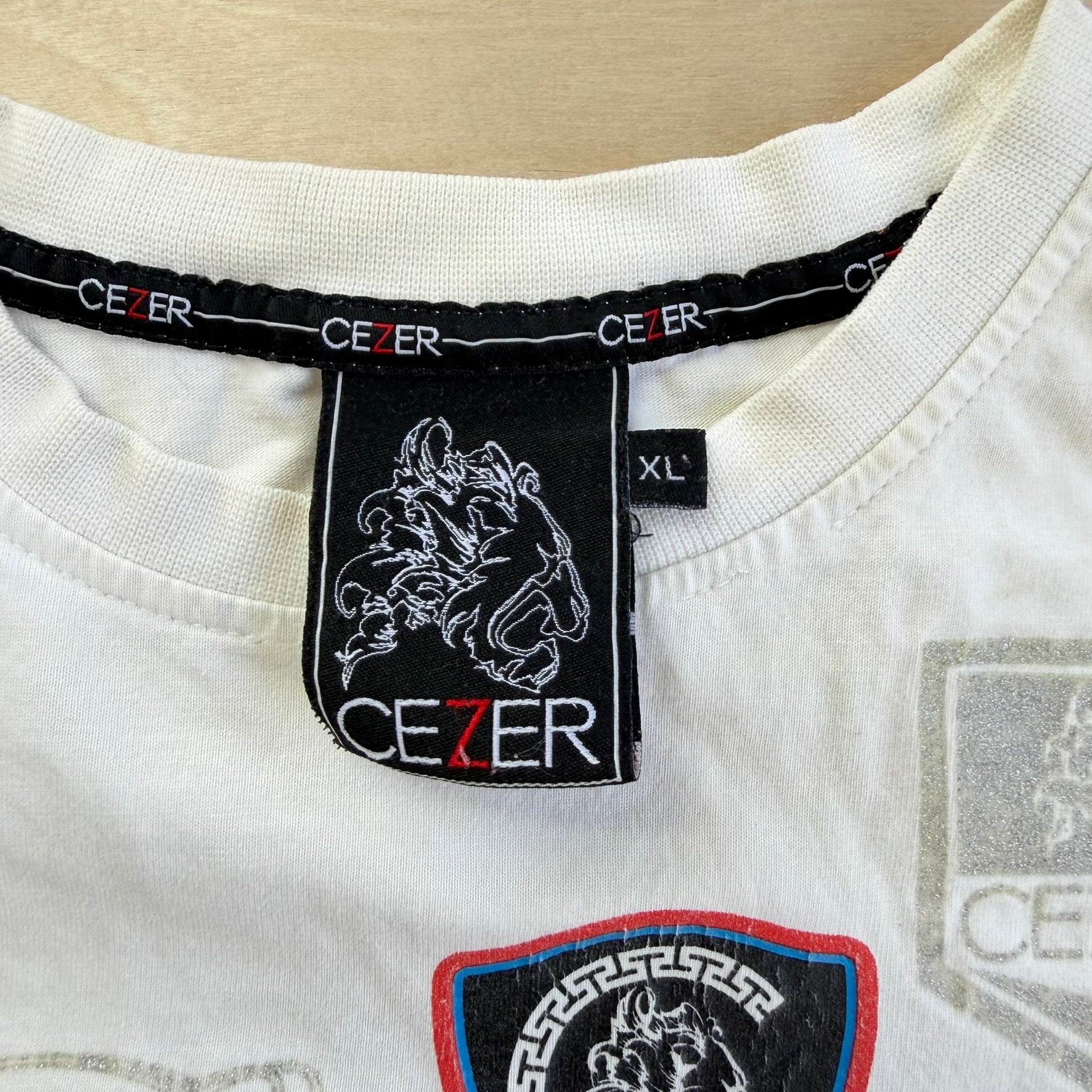 J- Vintage Cezer Gangsta Text & Jumbo Print Tee - XL