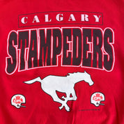 Vintage '93 Calgary Stampeders Doug Flutie CFL Text & Logo Made In Canada Crewneck - XL