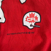 Vintage '93 Calgary Stampeders Doug Flutie CFL Text & Logo Made In Canada Crewneck - XL