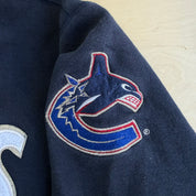 Vintage Vancouver Canucks NHL Embroidered Text Zip Up Sweatshirt Track Jacket - XL