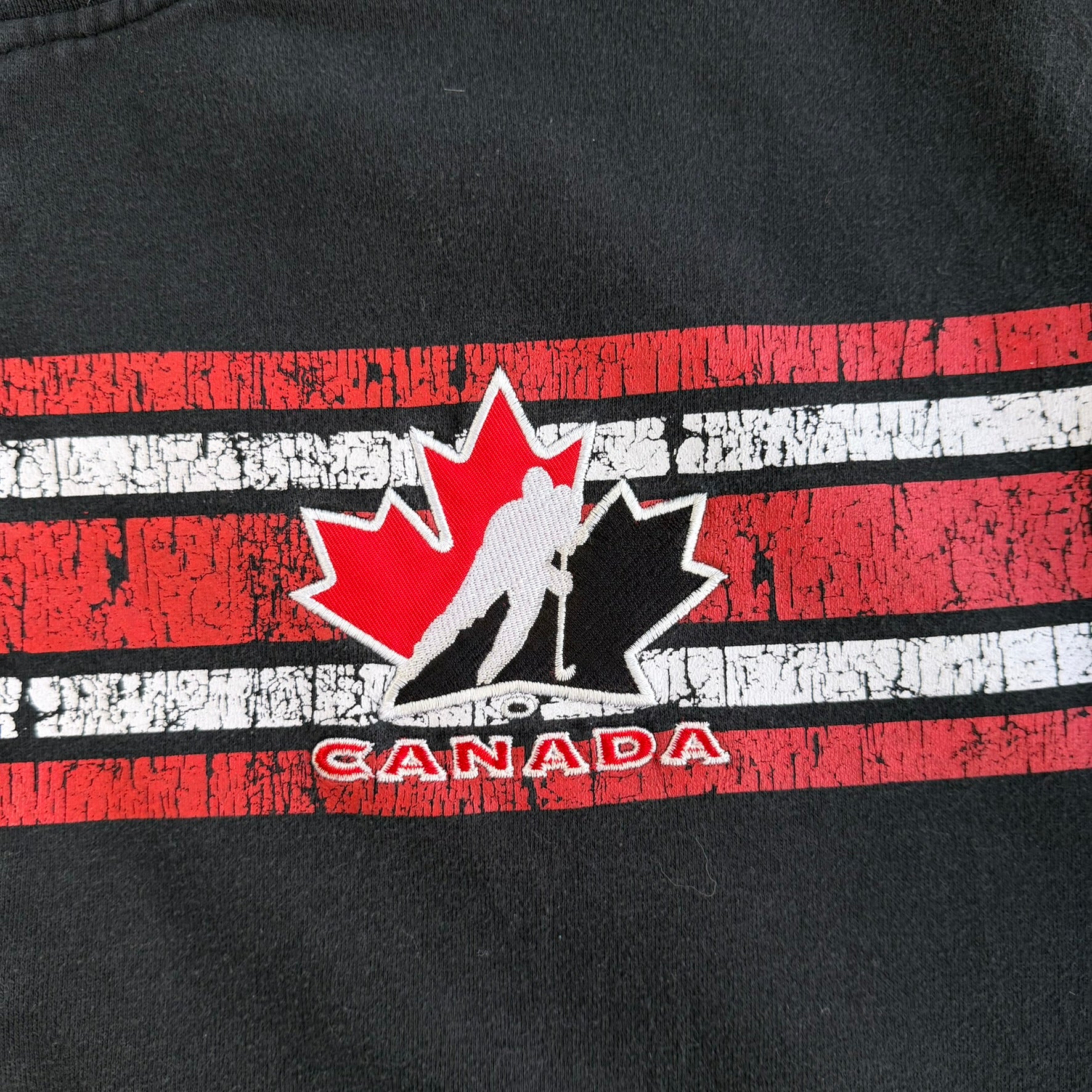 Vintage Hockey Canada Embroidered Logo Zip Up Sweatshirt Track Jacket - XL