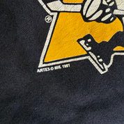 Vintage '91 Pittsburgh Penguins NHL Text & Logo Made In USA Crewneck - XL