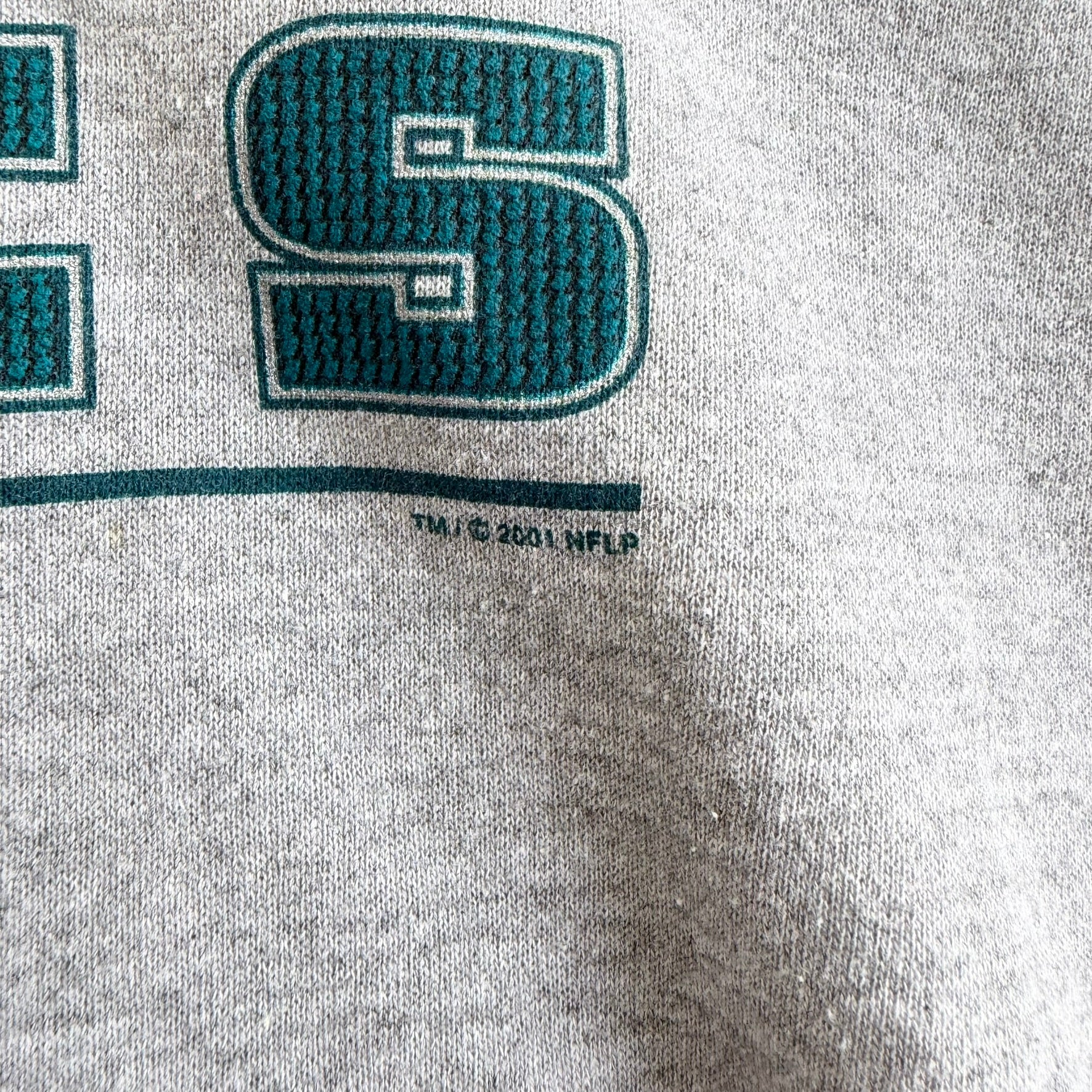 J- Vintage '01 Philadelphia Eagles NFL Lee Text & Logo Hoodie - M