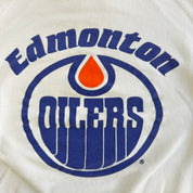 Vintage Edmonton Oilers NHL Text & Logo Made In Canada Crewneck - L