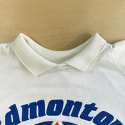 Vintage Edmonton Oilers NHL Text & Logo Made In Canada Crewneck - L
