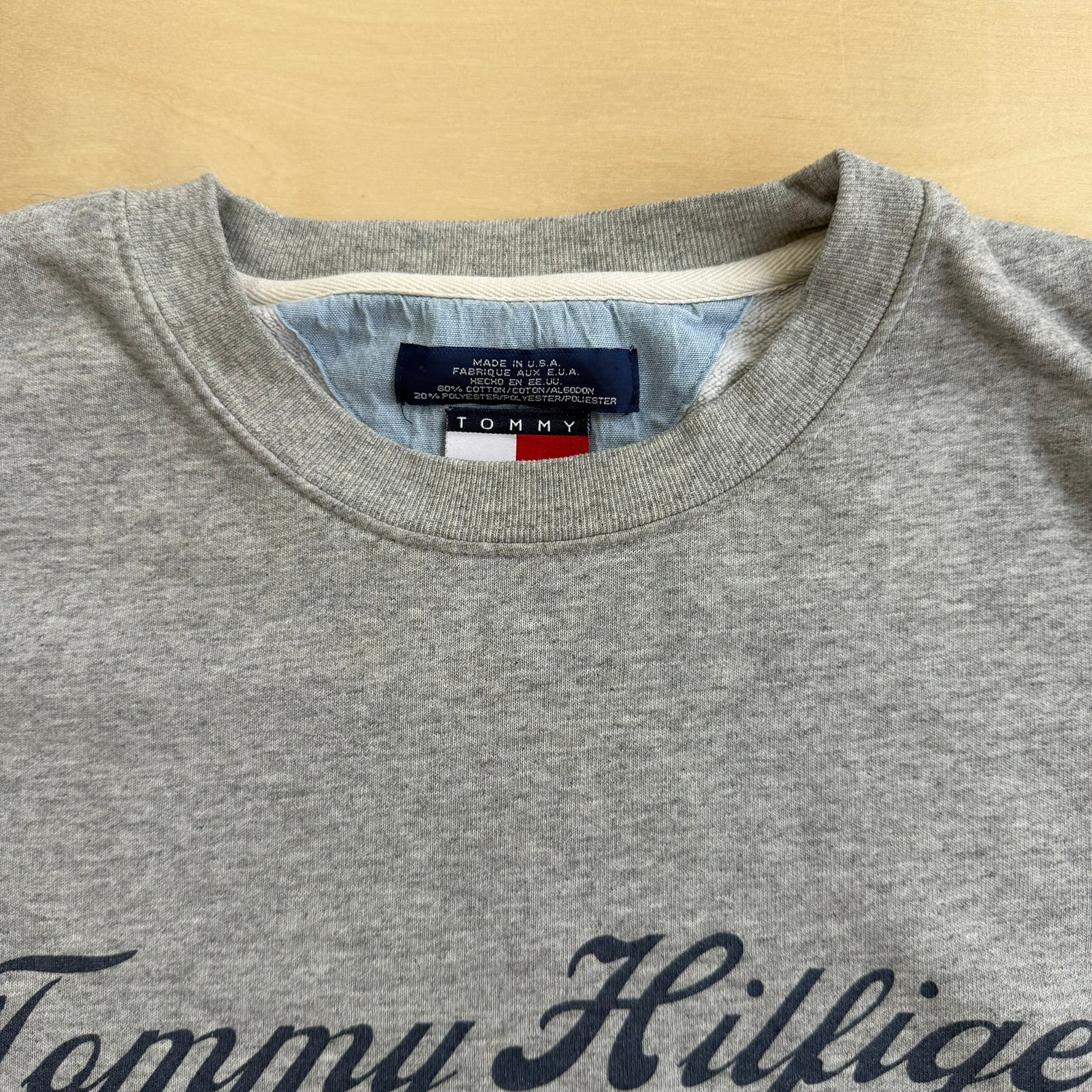 J- Vintage Tommy Hilfiger Denim Graphic Made In USA Crewneck - L
