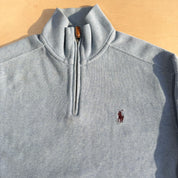 Vintage 90s Polo RL Embroidered Logo Quarter Zip Crewneck - M