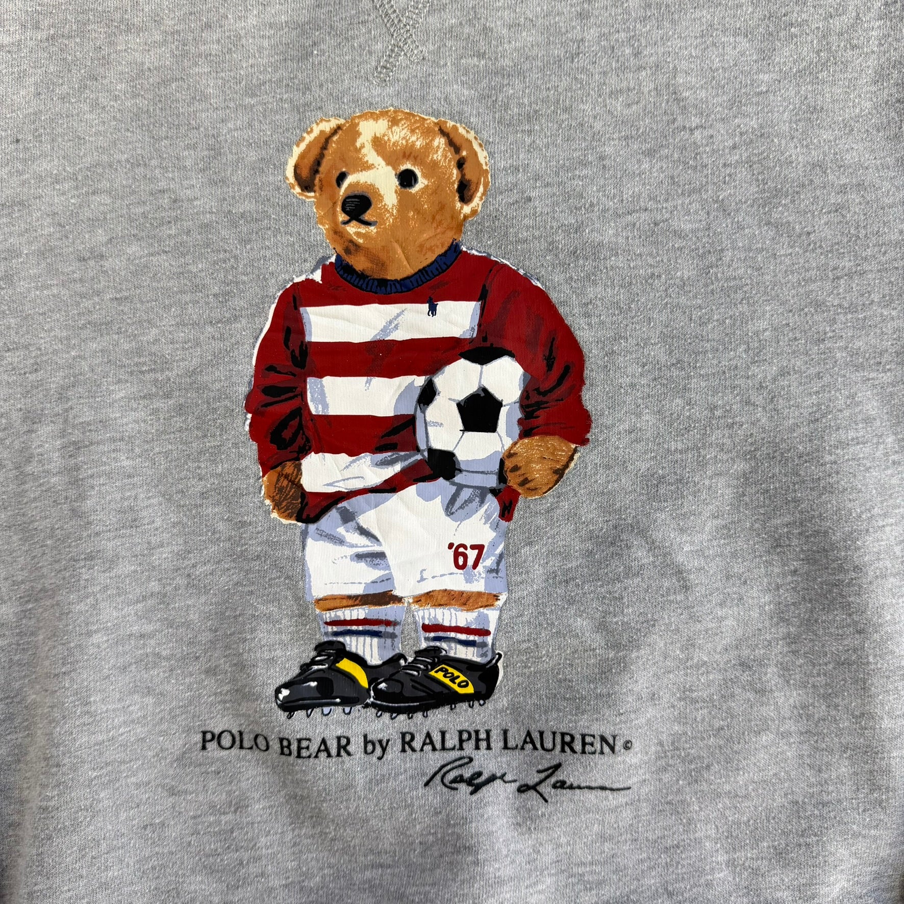 Vintage Youth Polo RL Soccer Bear Graphic Crewneck - Youth L (14-16)