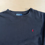 Vintage 90s Polo RL Embroidered Logo Black Crewneck - M