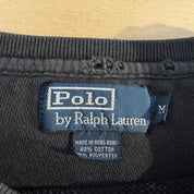Vintage 90s Polo RL Embroidered Logo Black Crewneck - M