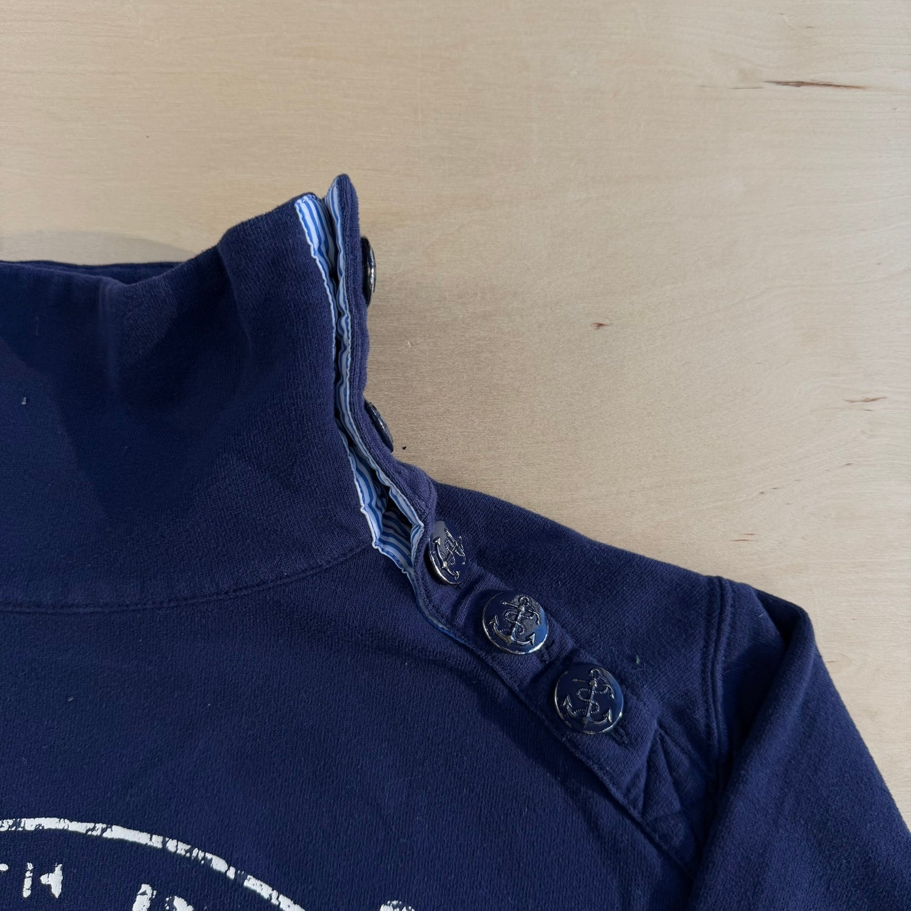 Vintage Polo RL 109th Division Nautical Side Neck Button Crewneck - XS