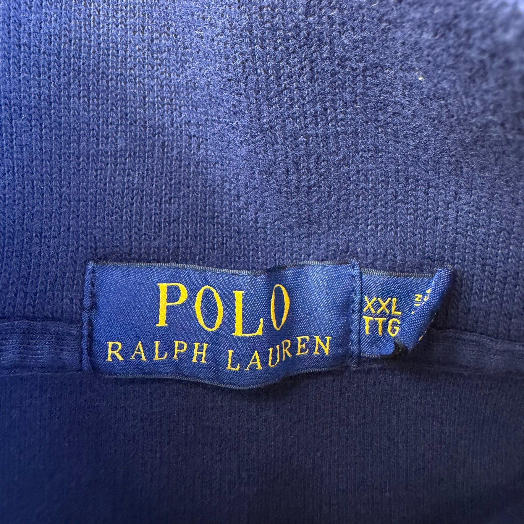 Vintage Polo RL Navy Embroidered Logo Quarter Zip Crewneck - 2XL